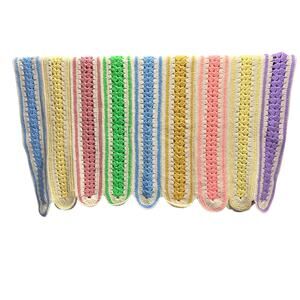 Handmade Crochet Knit Baby Afghan Throw 41x46